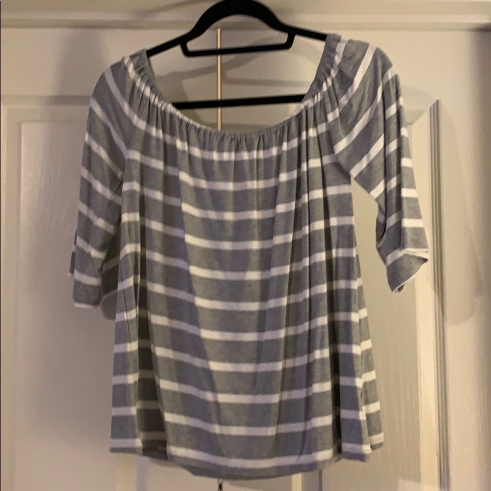 NWT BB Dakota off shoulder stripe top